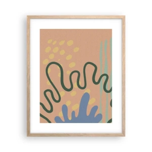 Affiche dans un chêne clair - Poster - Abstraction : diversité de la nature - 40x50 cm