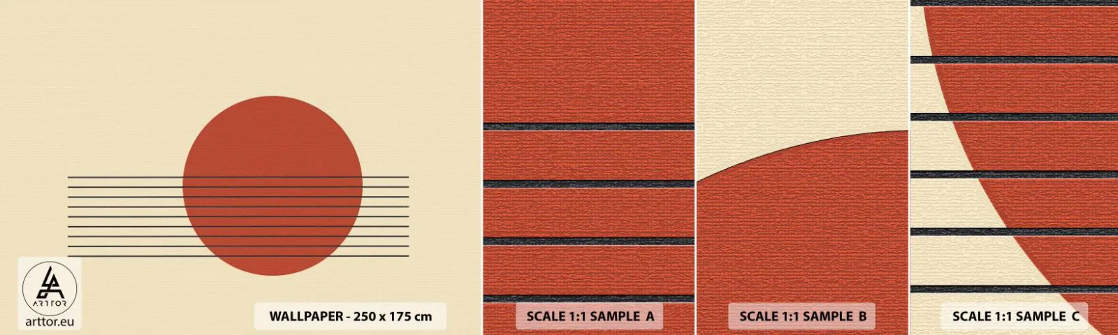 Échantillon de Papier Peint Autocollant Deluxe Sticker - Aux alentours et plus loin - Abstraction, Morceau, Graphique - 100x30 cm