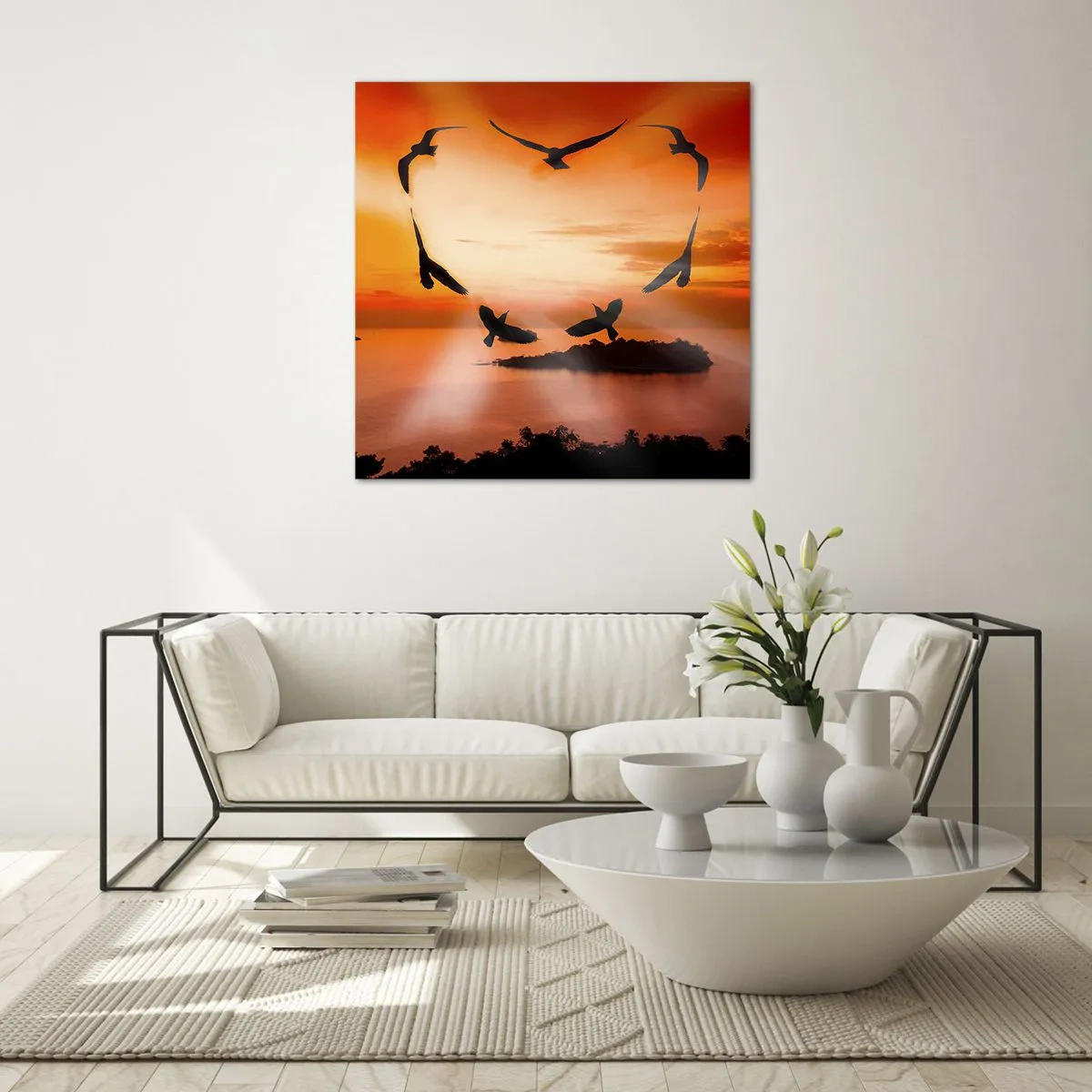 Impression sur verre - Image sur verre - Aimer le monde comme les oiseaux - 30x30 cm