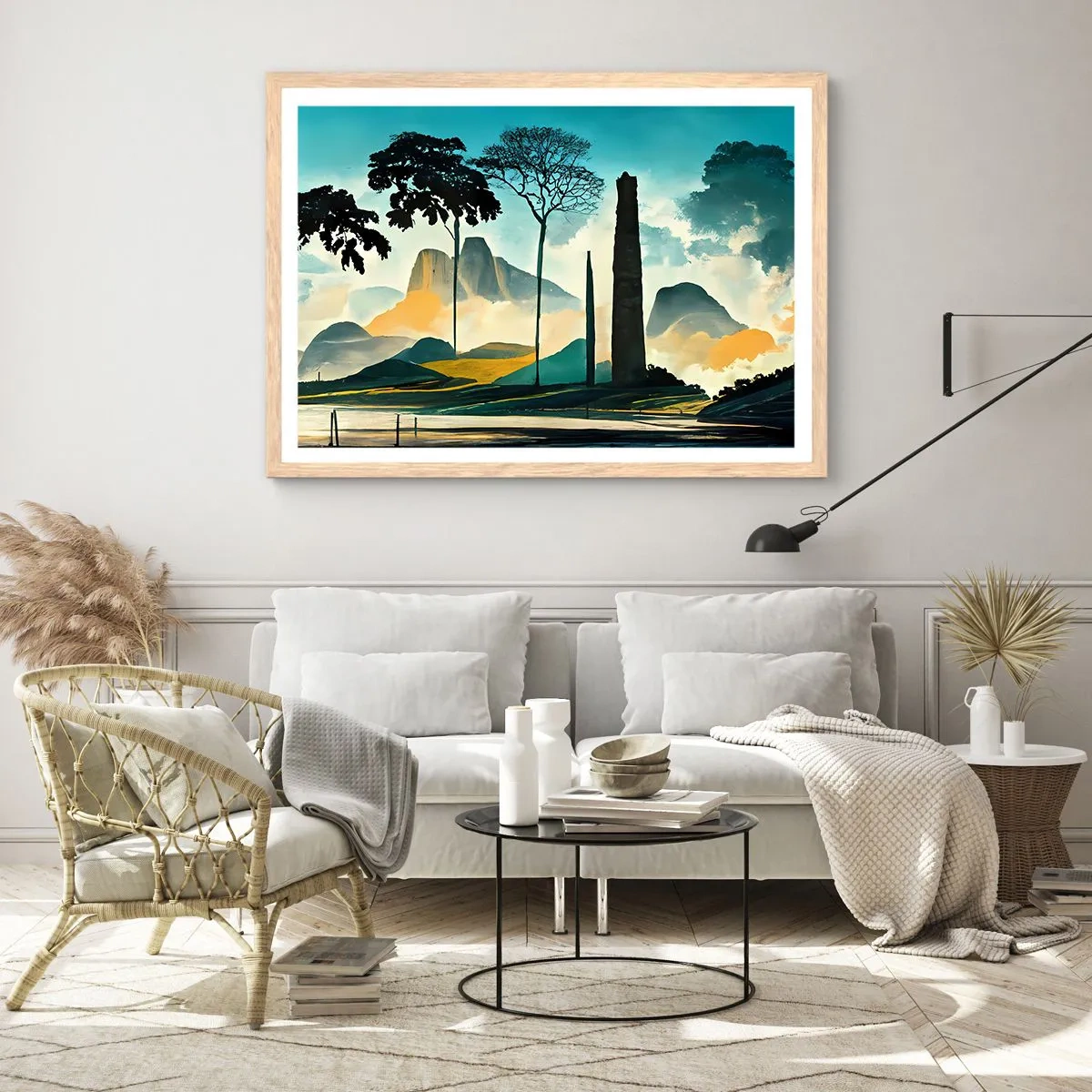 Affiche dans un chêne clair - Poster - Toujours de plus en plus haut - 91x61 cm