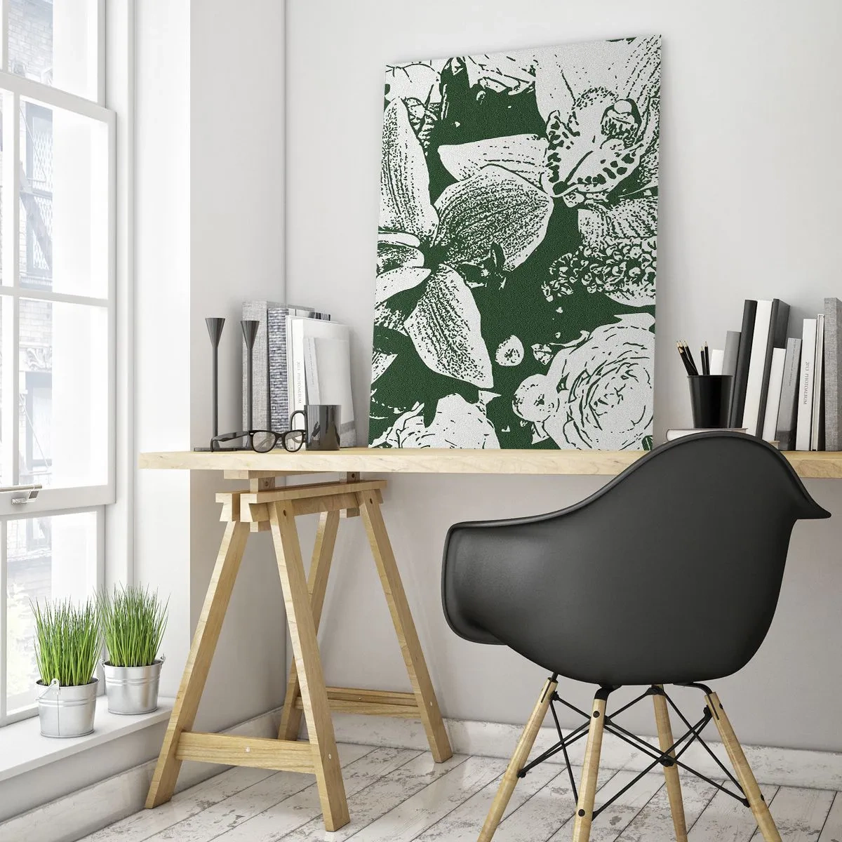 Impression sur verre - Image sur verre - Bouquet - le monde du vert - 80x120 cm