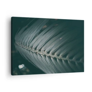 Impression sur toile - Image sur toile - Gros plan d'un détail de feuille de palmier aux tons sombres - 70x50cm - Précision de la nature - Décoration murale moderne pour le salon et la chambre ARTTOR