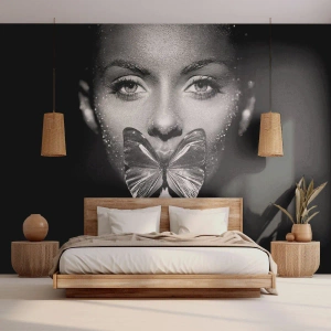 Papier Peint Autocollant Deluxe Sticker - Baiser papillon - Abstraction, Femme, Papillon - 250x175 cm