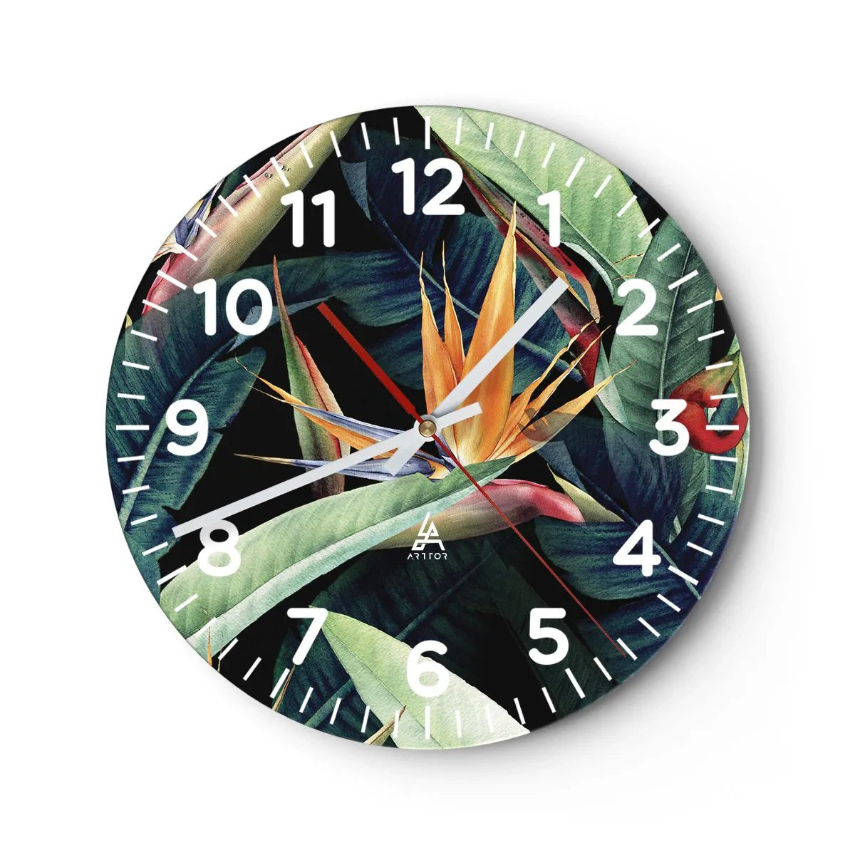 Horloge murale - Pendule murale - Fleurs flamboyantes des tropiques - 30x30 cm
