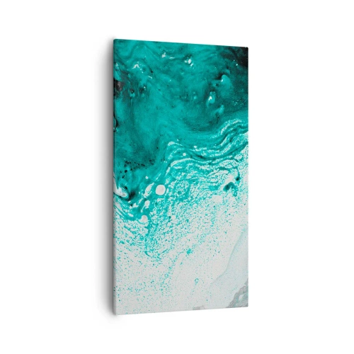 Impression sur toile - Image sur toile - Se fondre dans le bleu et le turquoise - 55x100 cm