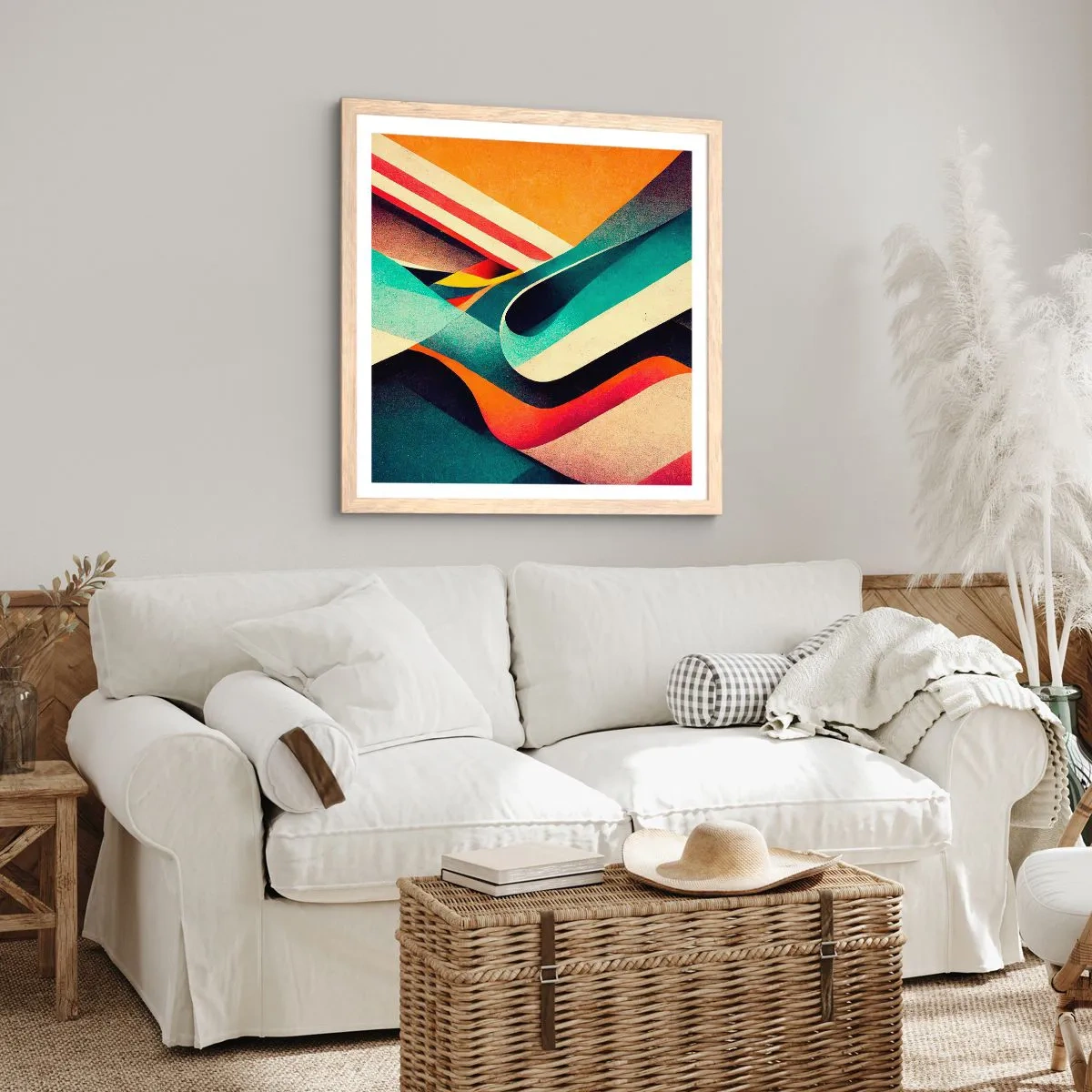 Affiche dans un chêne clair - Poster - Composition intense - 40x40 cm