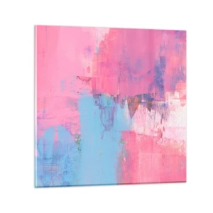 Impression sur verre - Image sur verre - Du rose, du bleu et une pincée de lumière - 70x70 cm