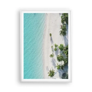 Affiche dans un cadre blanc - Poster - Vacances au paradis - 70x100 cm