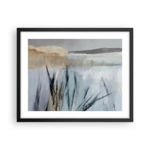 Affiche dans un cadre noir - Poster - Champs d'hiver - 50x40 cm