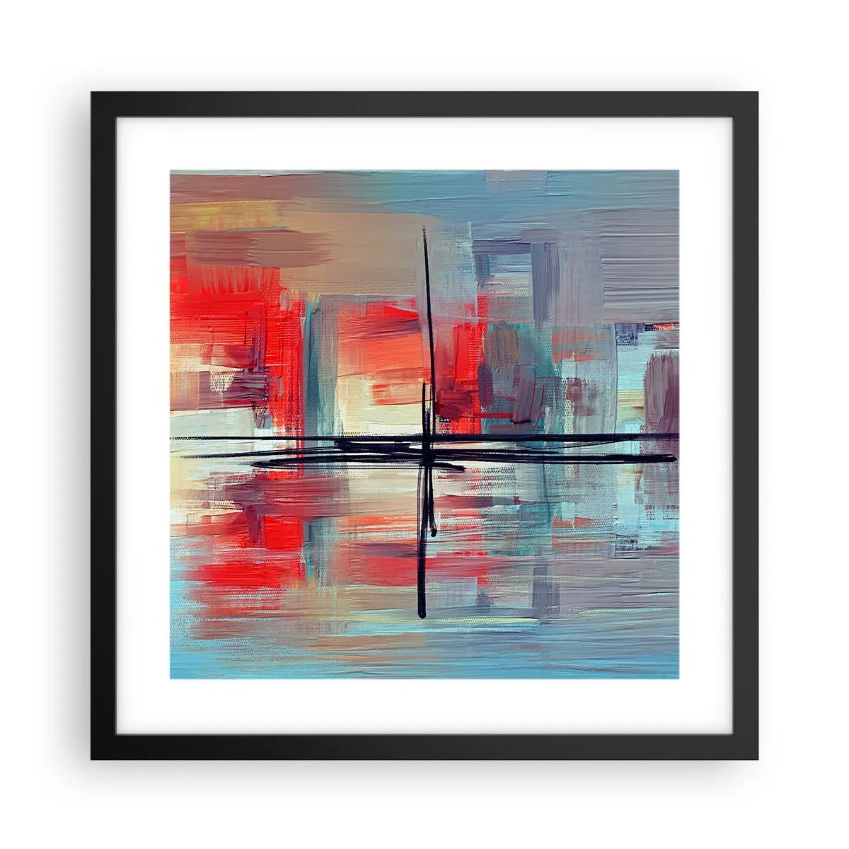 Affiche dans un cadre noir - Poster - Un paysage dans une dimension inconnue - 40x40 cm