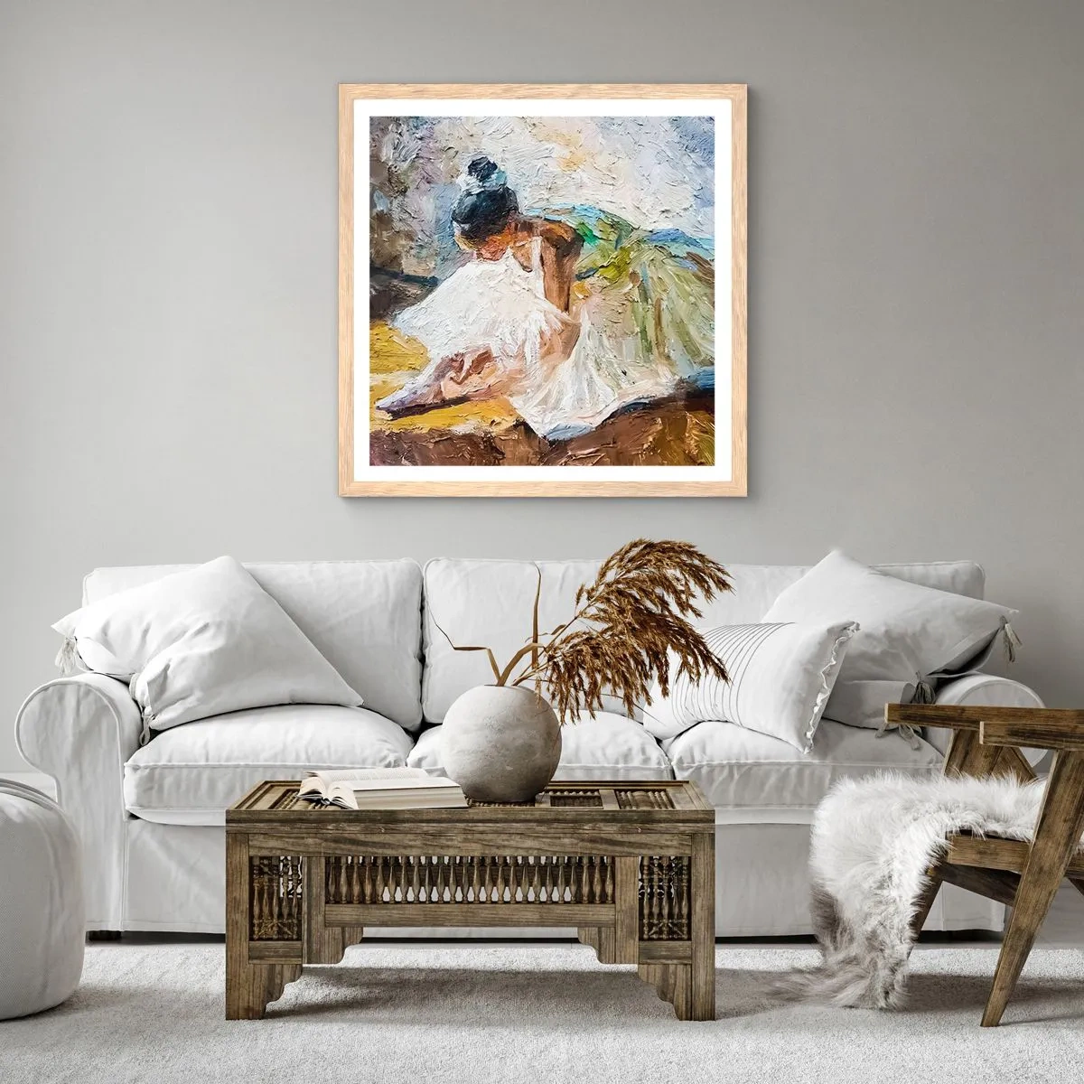 Affiche dans un chêne clair - Poster - D'après un tableau de Degas - 40x40 cm