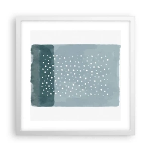 Affiche dans un cadre blanc - Poster - Évolution de bleus - 40x40 cm