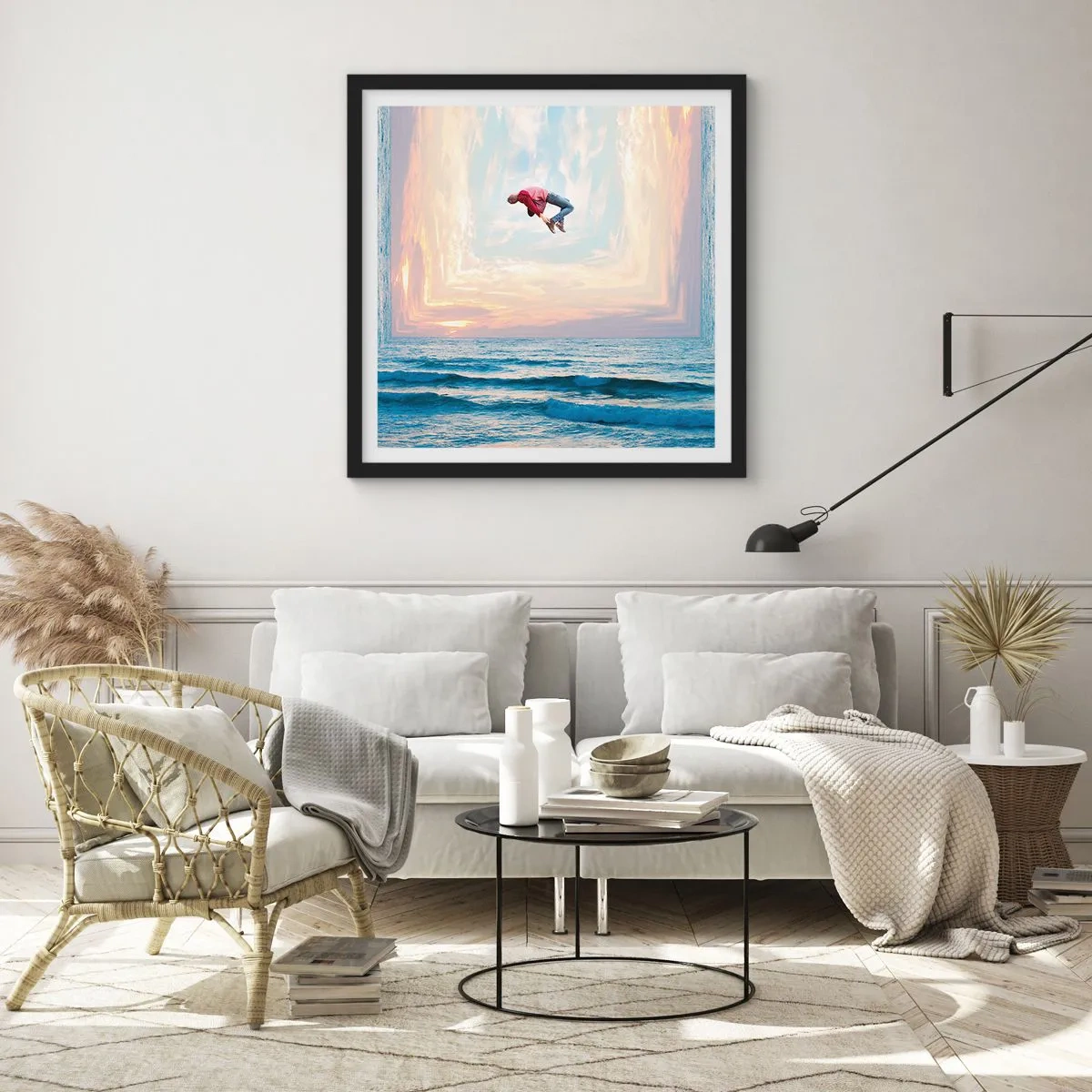 Affiche dans un cadre noir - Poster - Vers une autre dimension - 50x50 cm