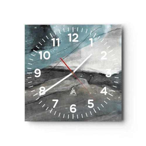 Horloge murale - Pendule murale - Résumé : roches et glace - 30x30 cm