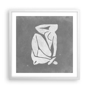 Affiche dans un cadre blanc - Poster - En pensée - 50x50 cm