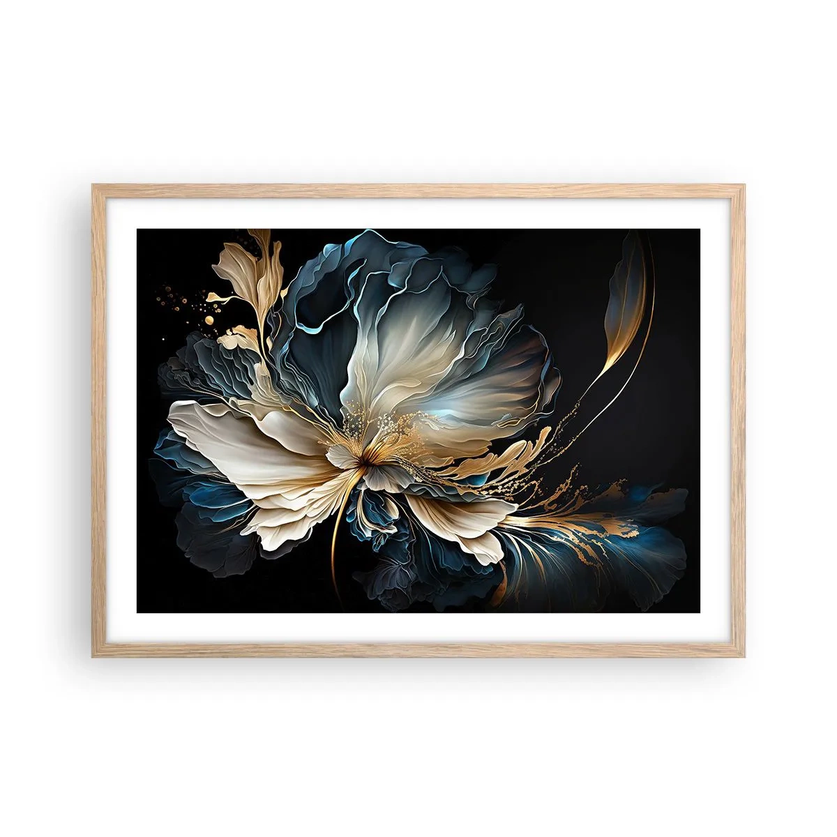 Affiche dans un chêne clair - Poster - Fleur de fougère de conte de fées - 70x50 cm