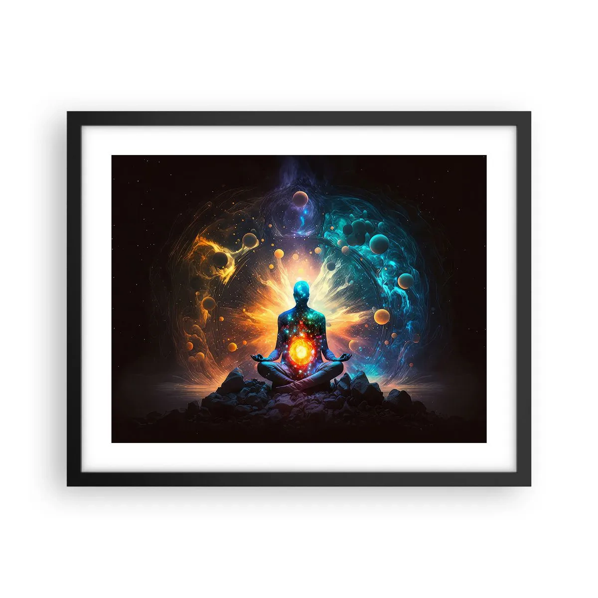 Affiche dans un cadre noir - Poster - Paix cosmique - 50x40 cm