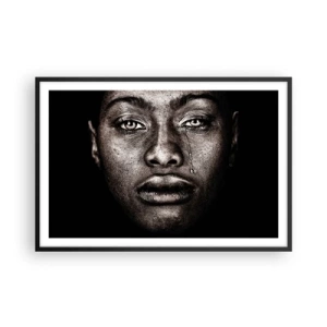 Affiche dans un cadre noir - Poster - Une larme - 91x61 cm