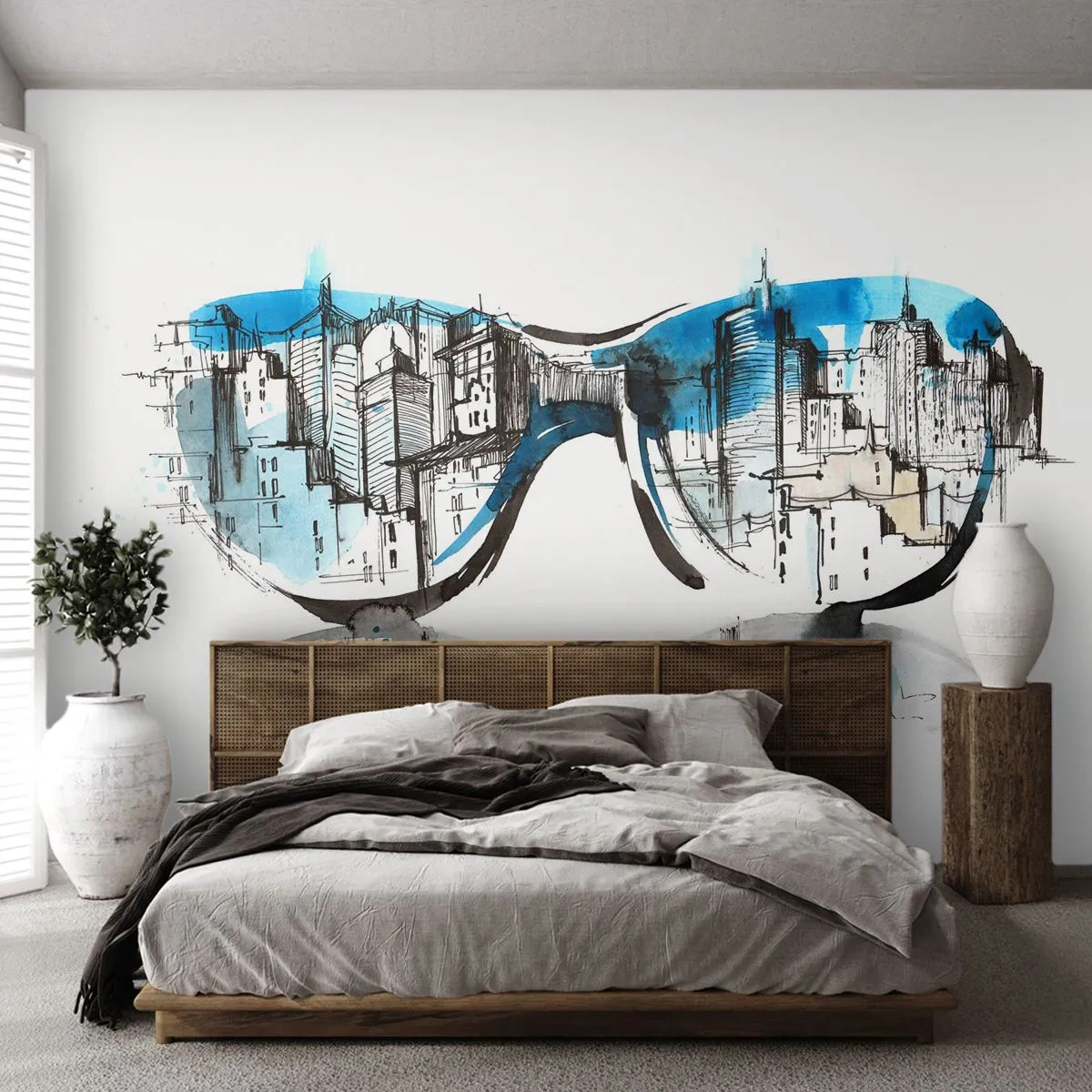 Papier Peint Photo Premium Canvas - Le chic des grandes villes - Abstraction, Lunettes, Architecture - 500x350 cm