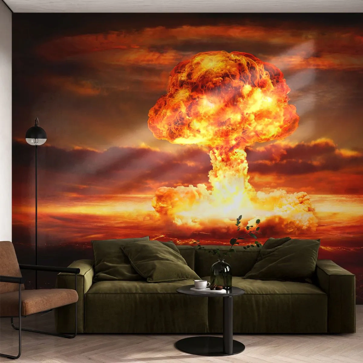 Papier Peint Photo Premium Canvas - Et la fin viendra - Bombe atomique, Militaire, Graphique - 250x175 cm