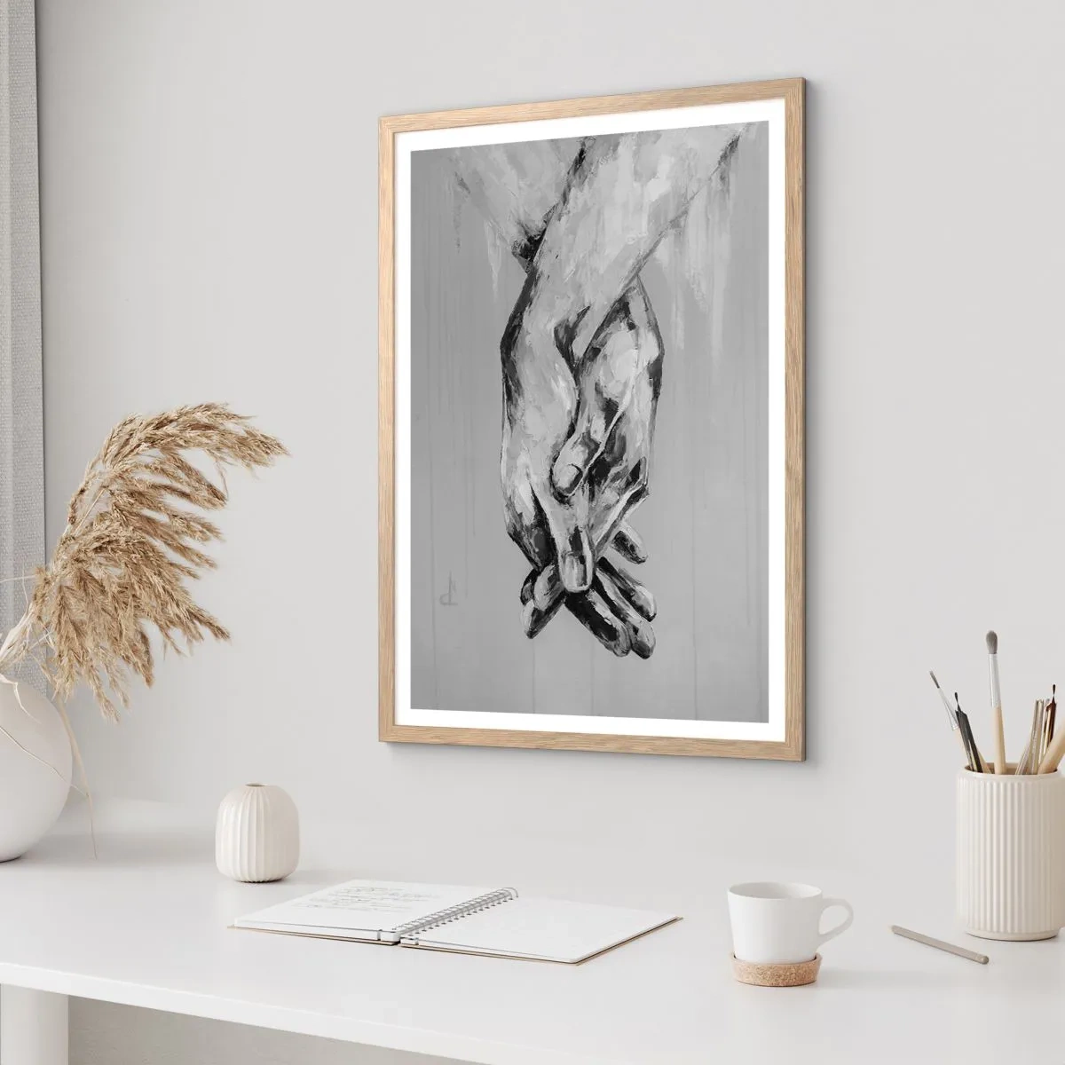 Affiche dans un chêne clair - Poster - Début... - 70x100 cm