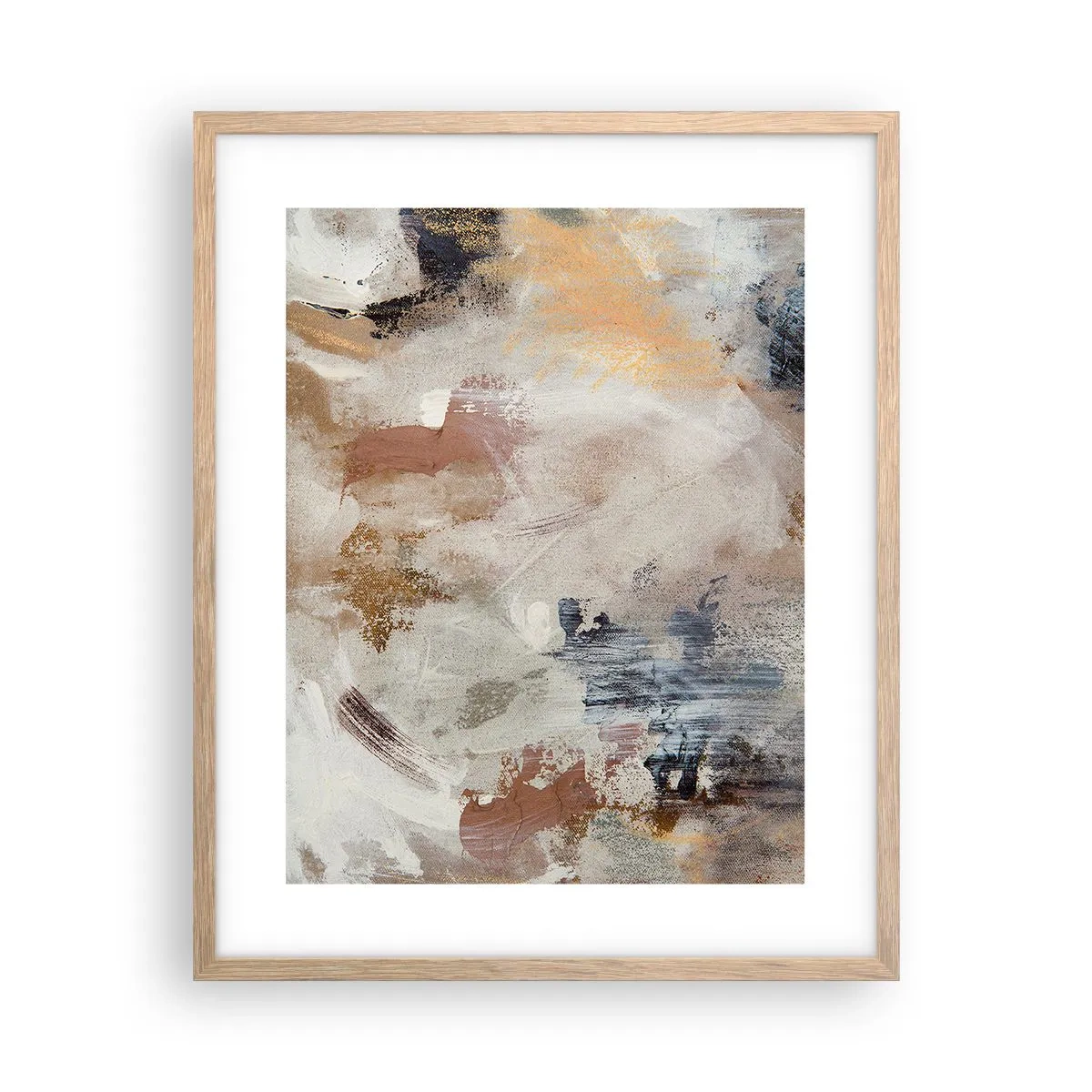 Affiche dans un chêne clair - Poster - Abstraction brumeuse - 40x50 cm