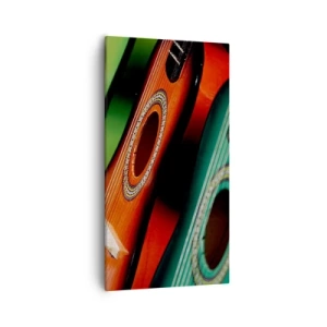 Impression sur toile - Image sur toile - La guitare a plusieurs couleurs - 55x100 cm