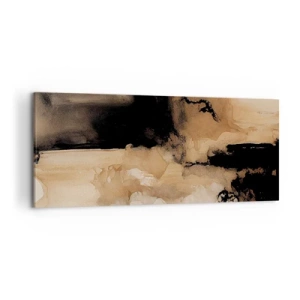 Impression sur toile - Image sur toile - Composition abstraite dans les tons de marron et de noir - 120x50cm - Une abstraction intrigante - Décoration murale moderne pour le salon et la chambre ARTTOR