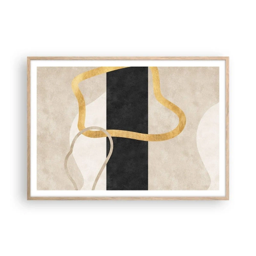 Affiche dans un chêne clair - Poster - Formes emmellées - 100x70 cm