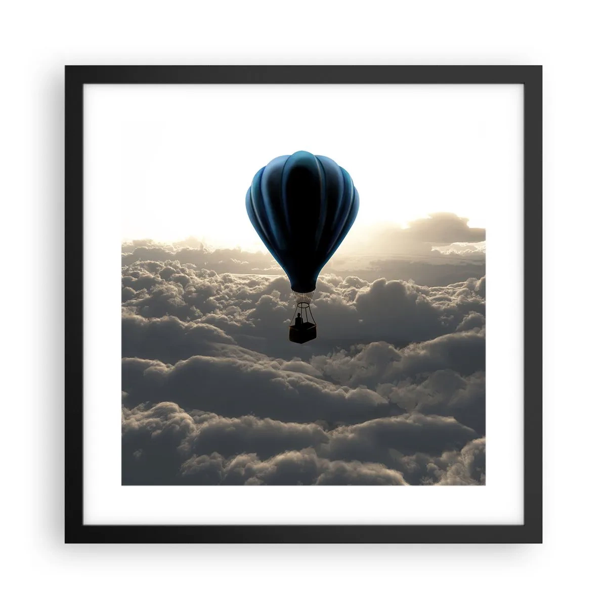 Affiche dans un cadre noir - Poster - Un vagabond au dessus des nuages - 40x40 cm