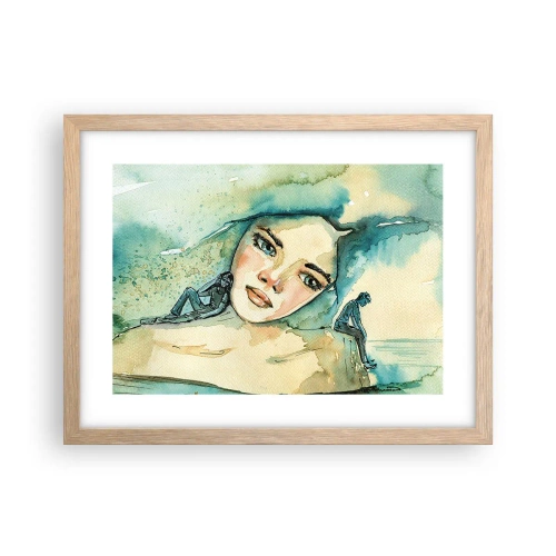 Affiche dans un chêne clair - Poster - Suis-je bleu? - 40x30 cm