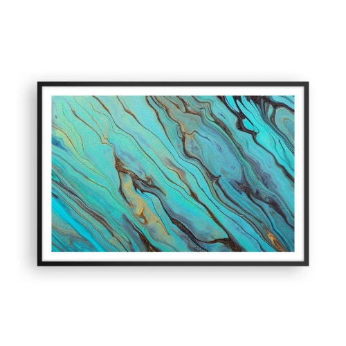 Affiche dans un cadre noir - Poster - Marée turquoise - 91x61 cm