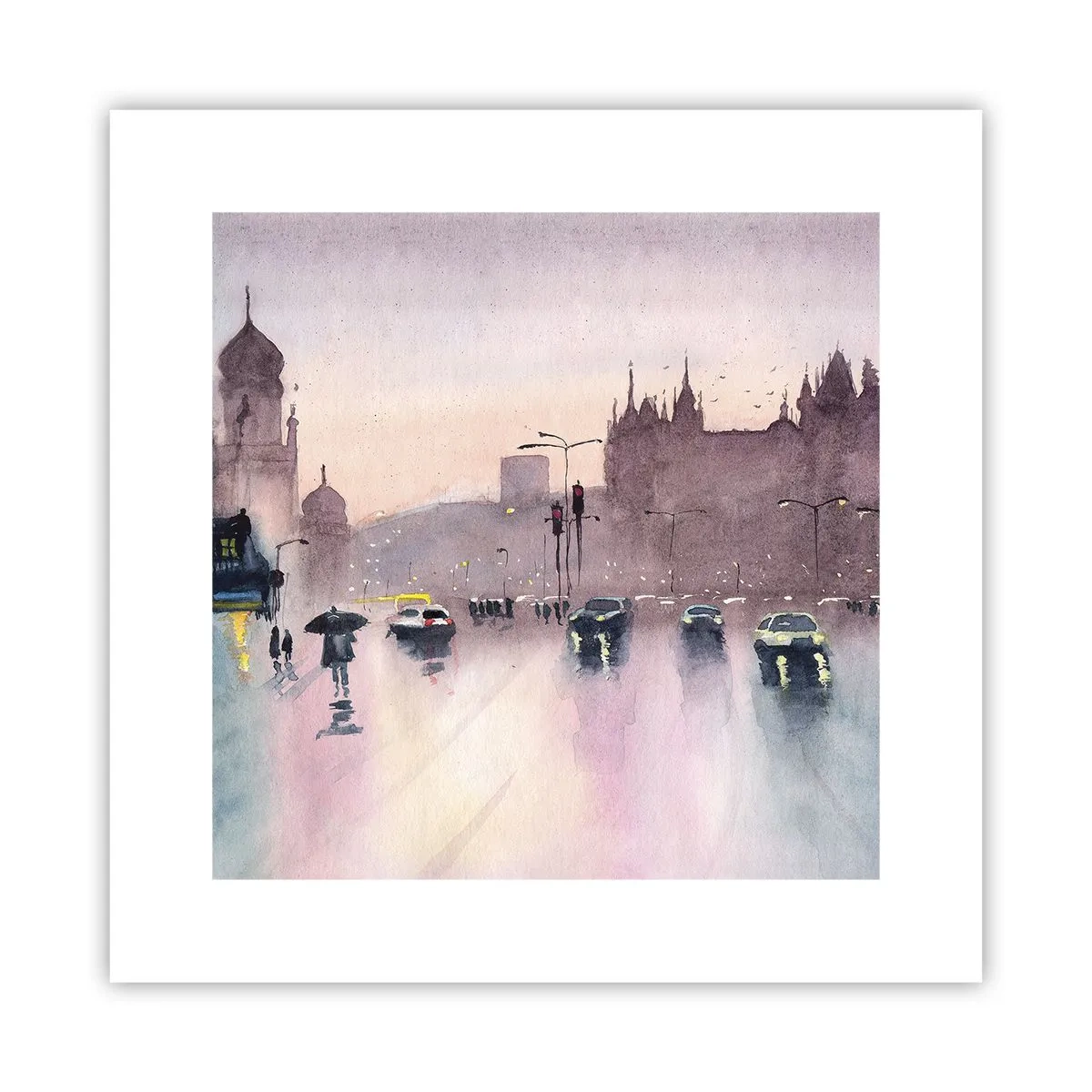 Affiche - Poster - Dans une brume pluvieuse - 30x30 cm