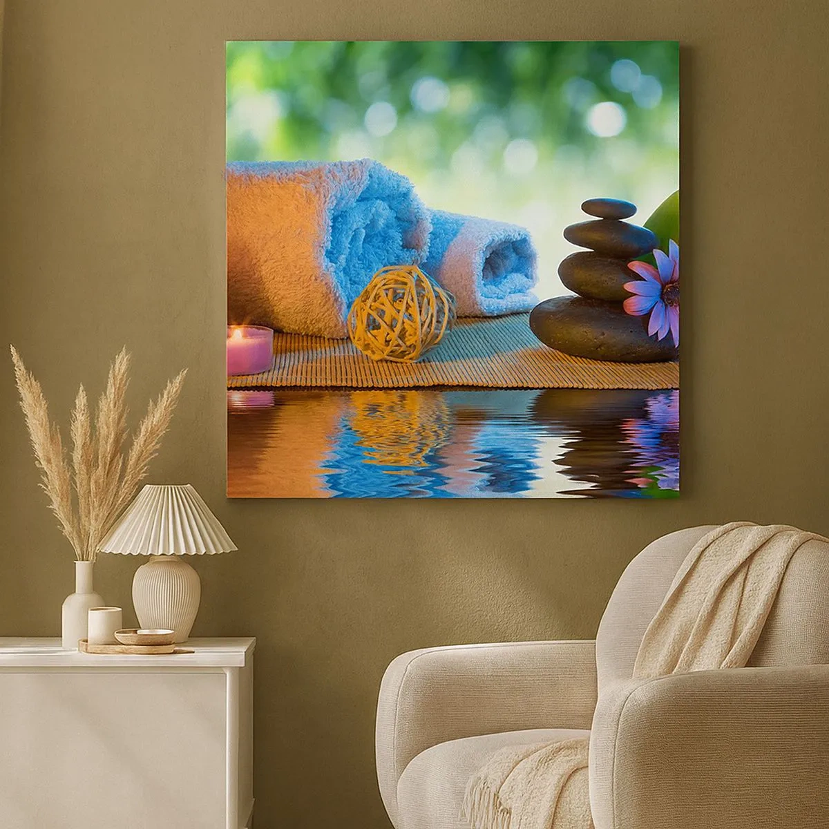 Impression sur toile - Image sur toile - Temps pour le corps - 30x30 cm