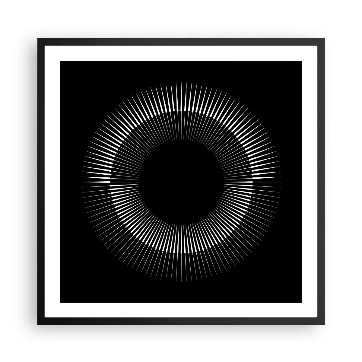 Affiche dans un cadre noir - Poster - Soleil noir - 60x60 cm