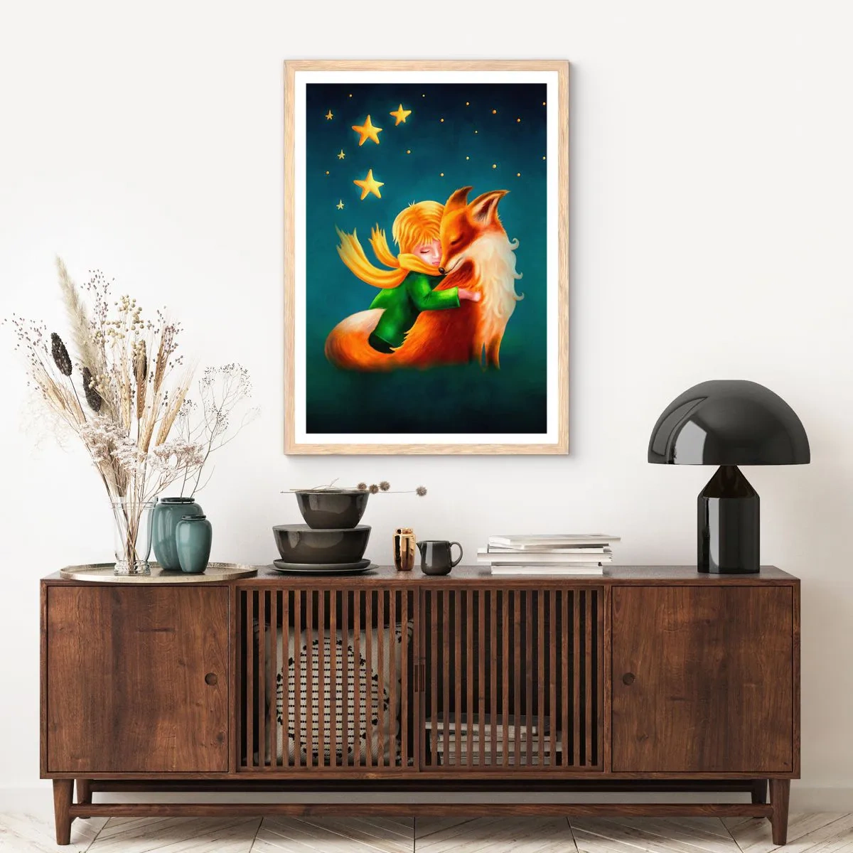 Affiche dans un chêne clair - Poster - Petit Prince - 61x91 cm