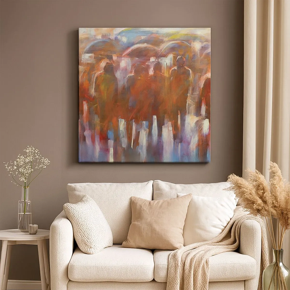 Impression sur toile - Image sur toile - Identiques sous la pluie et dans le brouillard - 30x30 cm