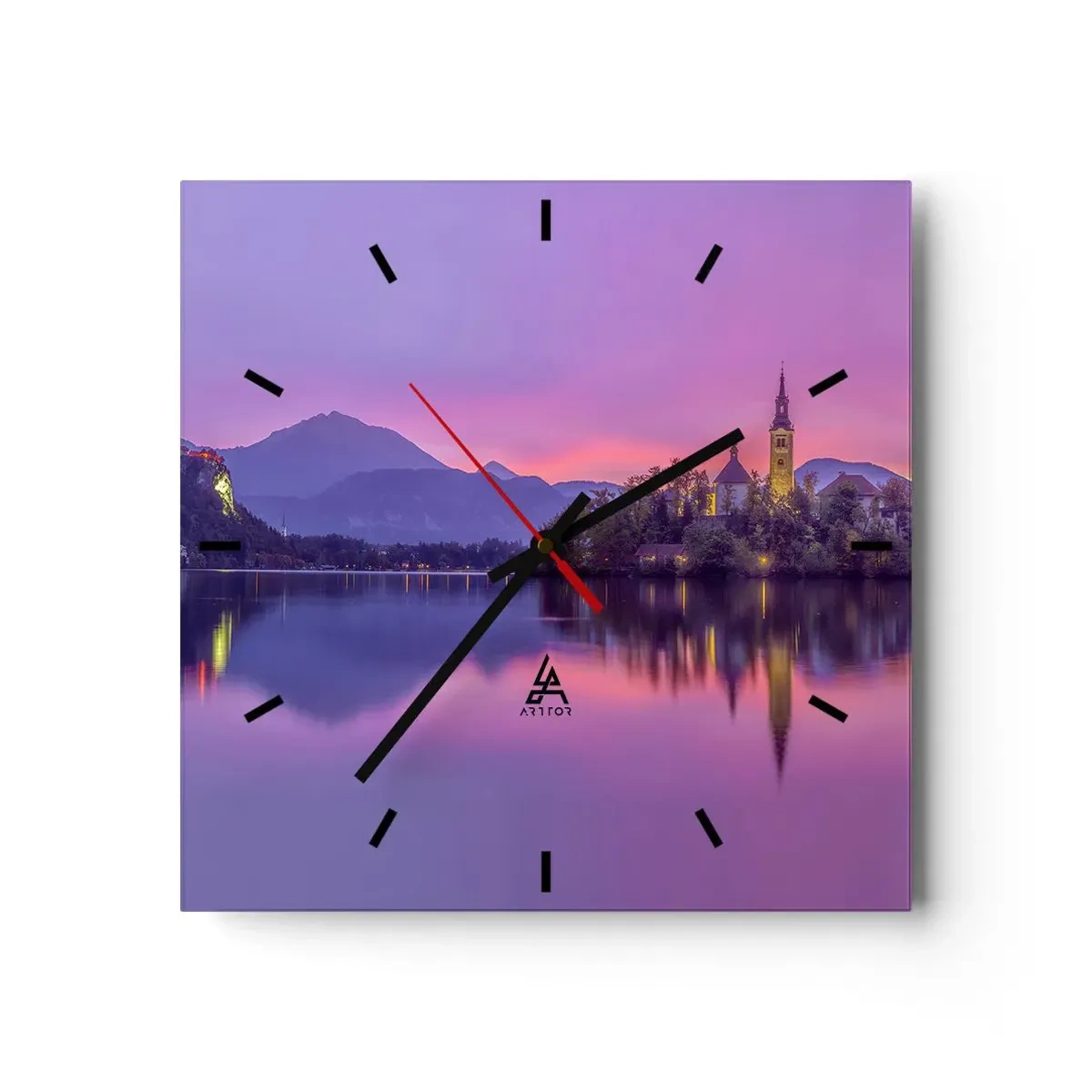 Horloge murale - Pendule murale - Une île de conte de fées au crépuscule - 40x40 cm