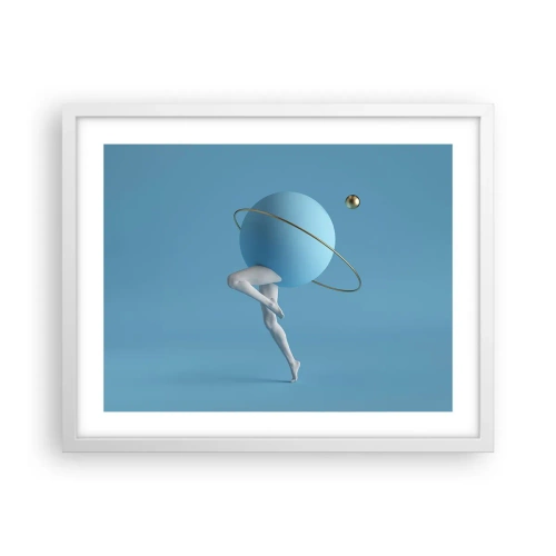 Affiche dans un cadre blanc - Poster - Et les planètes deviennent folles - 50x40 cm