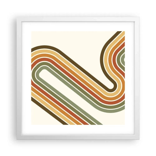 Affiche dans un cadre blanc - Poster - En zig zag vers le but - 40x40 cm