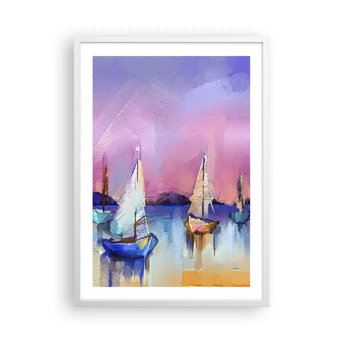 Affiche dans un cadre blanc - Poster - Direction: les eaux larges - 50x70 cm