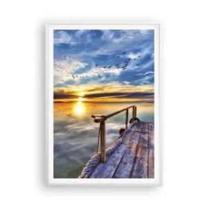 Affiche dans un cadre blanc - Poster - Le vent se repose - 70x100 cm