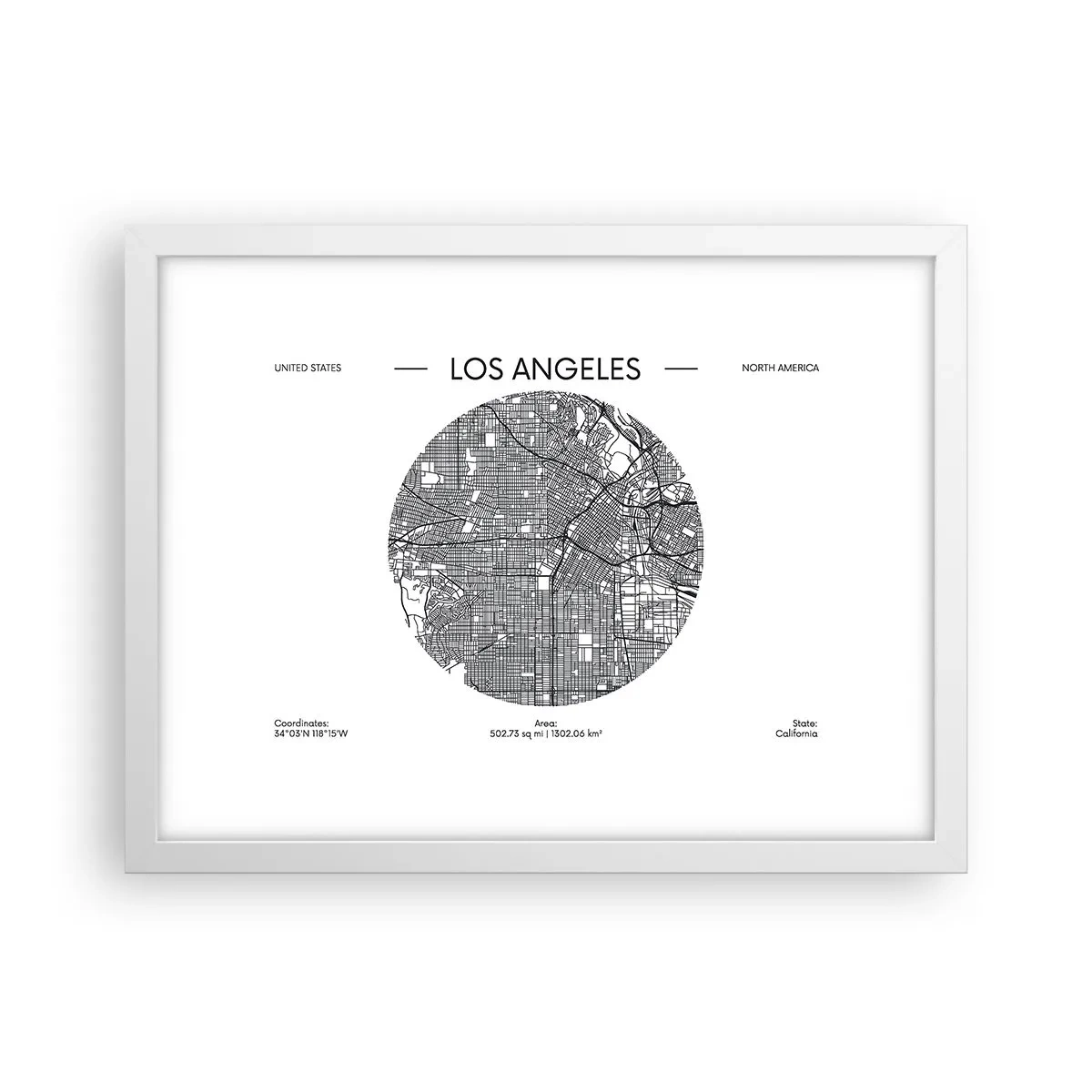 Affiche dans un cadre blanc - Poster - Anatomie de Los Angeles - 40x30 cm