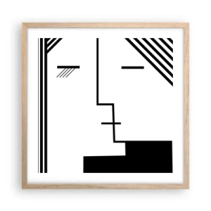 Affiche dans un chêne clair - Poster - Juste un baiser - 50x50 cm