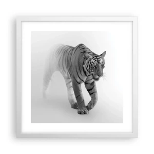 Affiche dans un cadre blanc - Poster - Accroupi dans le brouillard - 40x40 cm