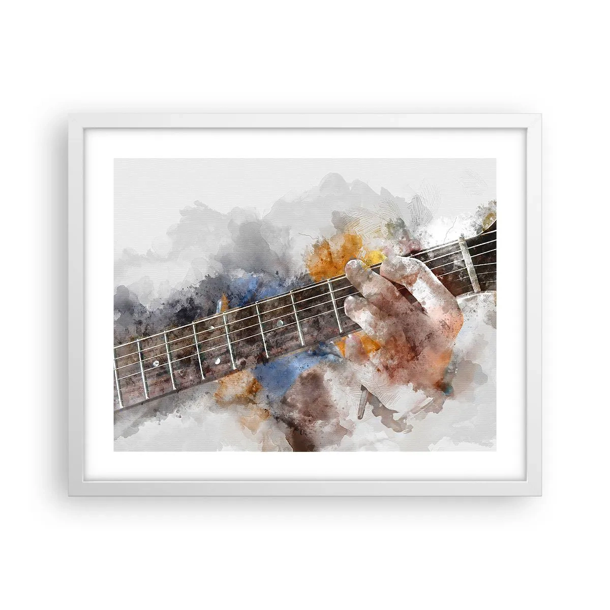 Affiche dans un cadre blanc - Poster - La poésie entre les cordes - 50x40 cm