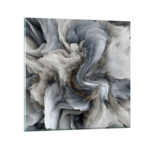 Impression sur verre - Image sur verre - Pierre et fleur - 40x40 cm