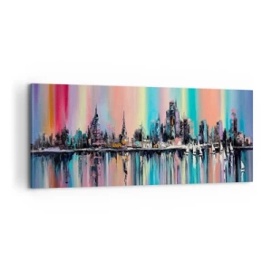 Impression sur toile - Image sur toile - Noyé par la lumière de la nuit - 100x40 cm