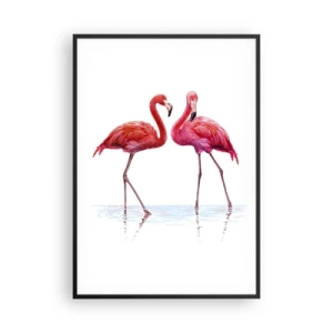 Affiche dans un cadre noir - Poster - Rendez-vous rose - 70x100 cm