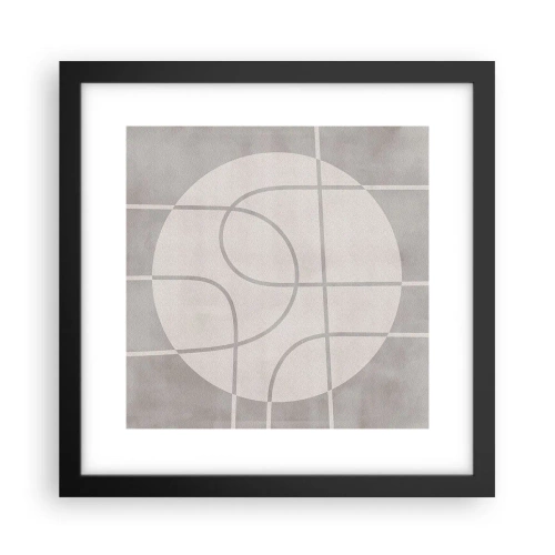 Affiche dans un cadre noir - Poster - Circulaire et tout droit - 30x30 cm